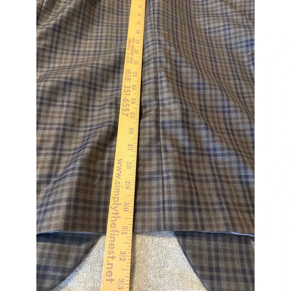 Peter Millar Mens Plaid Sport Coat Blazer Grey Blue Brown 2 Button Wool